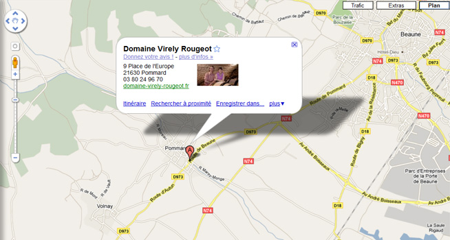 Carte Domaine Virely Rougeot Pommard